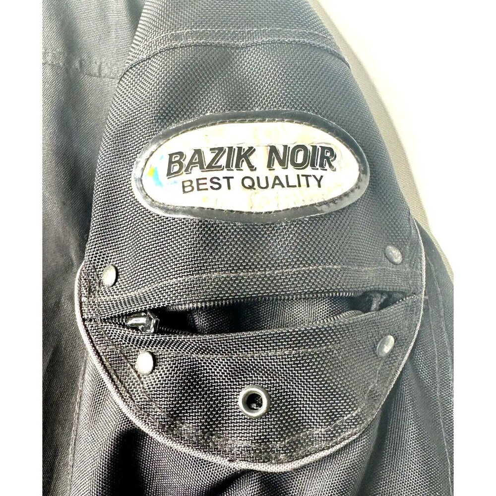 Bazik Noir Mens Moto Riding Jacket MX Scotchlite 3M Reissa Belted Black Size M - Picture 11 of 16